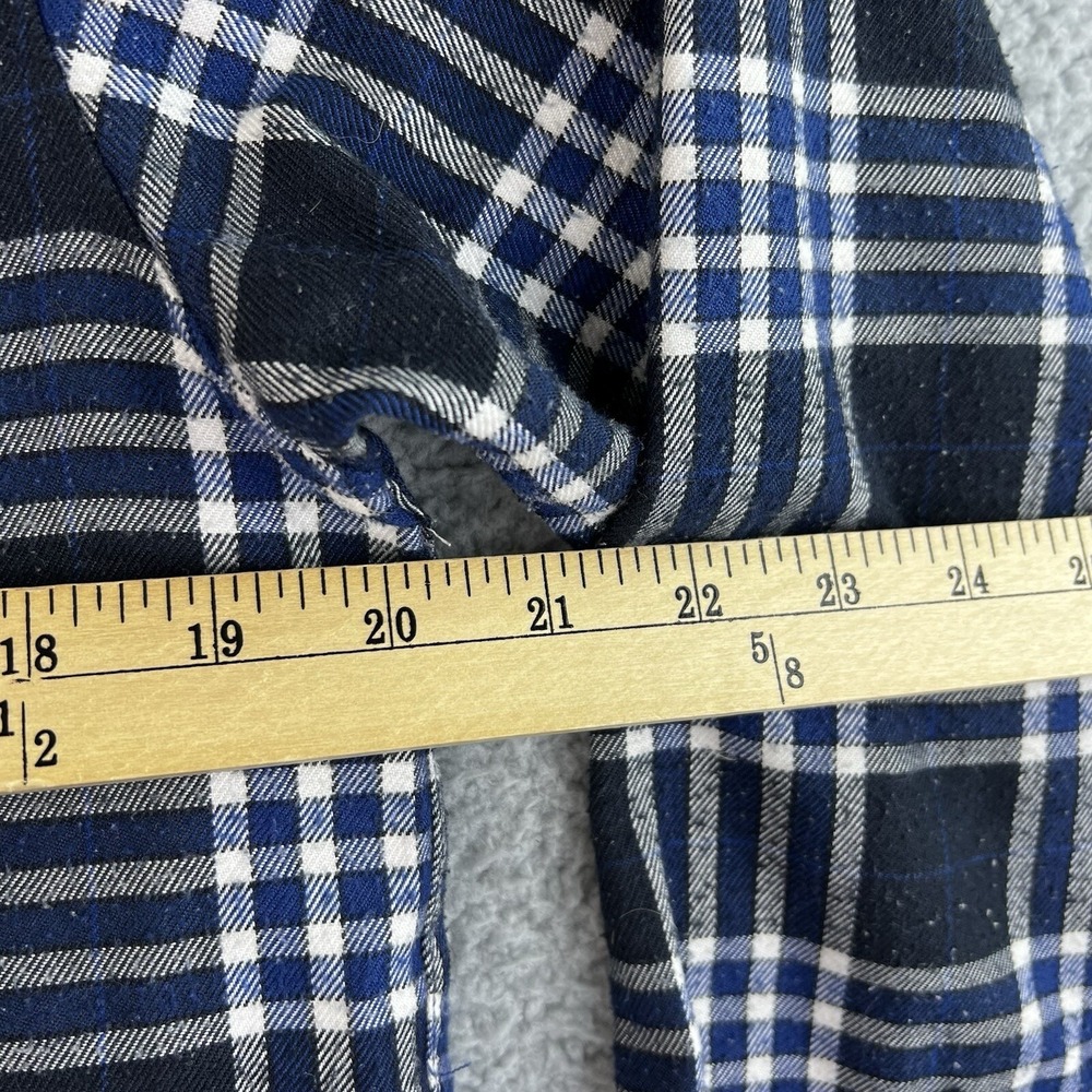 U & Shark Mens Shirt Yachting Royal Flannel Long Sleeve Size 40/Large Plaid - Picture 6 of 11